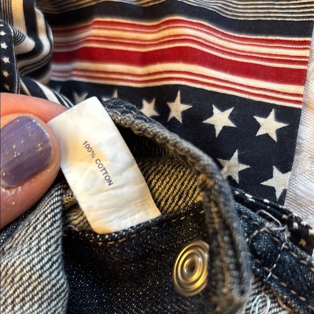 BABY GAP Red White Blue Denim Overalls Patriotic Stars Stripes Bib Skirt Ruffles - Picture 14 of 16